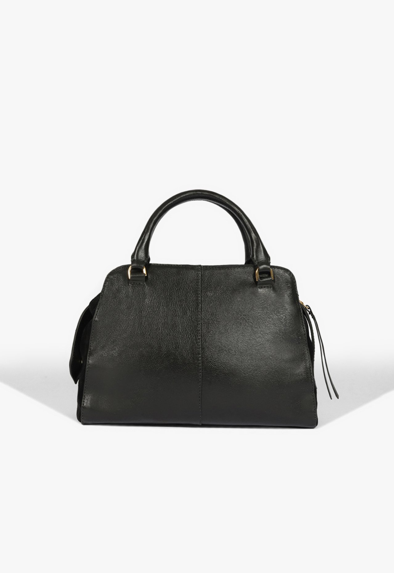 Bolsa Tote Média Olga Camurça Preta | ZZ MALL