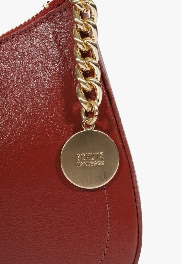 Bolsa Schutz Elowen Shoulder Média Couro Vermelha | ZZ MALL