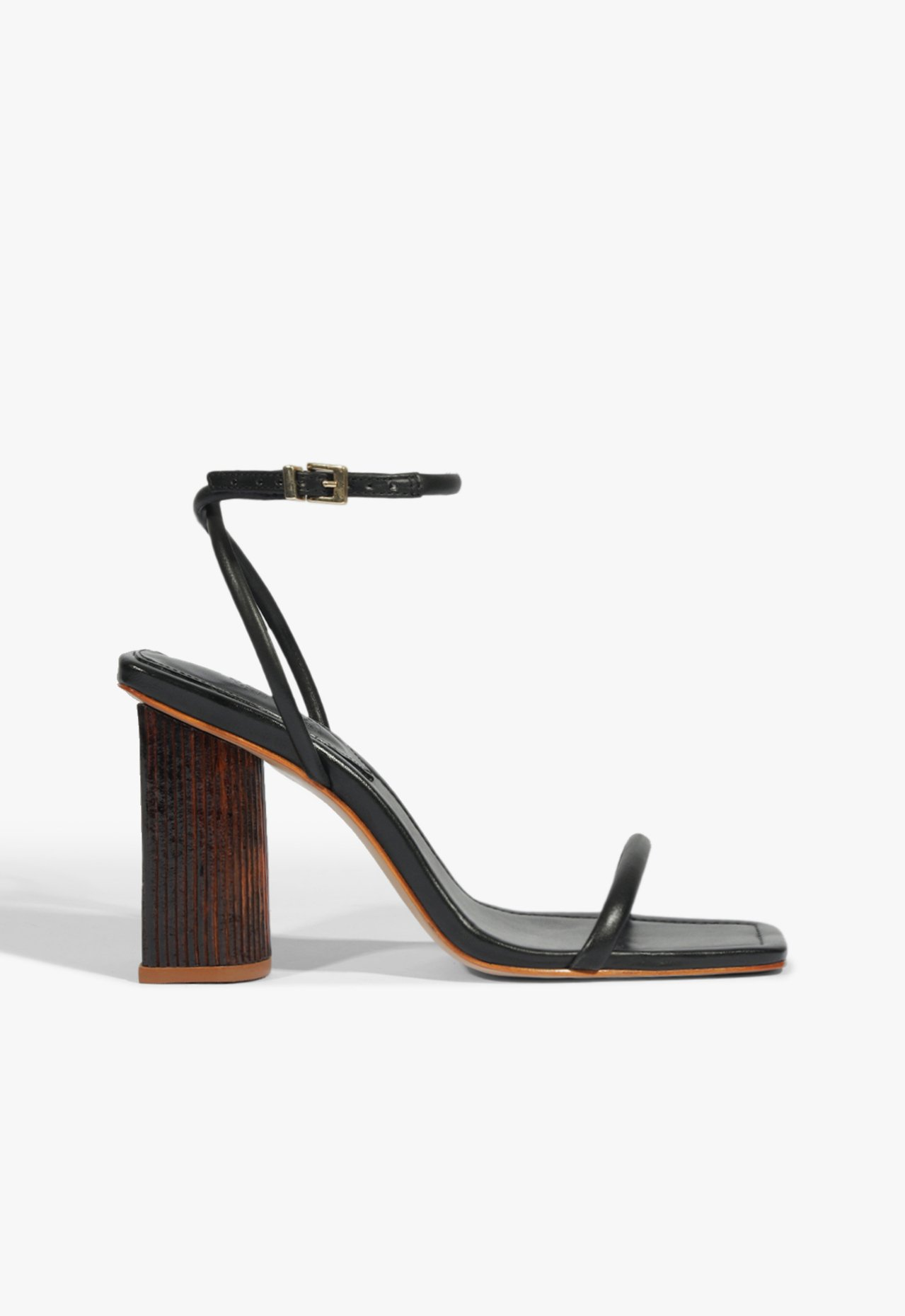 Sandália Bloco Andy Couro Preto | ZZ MALL