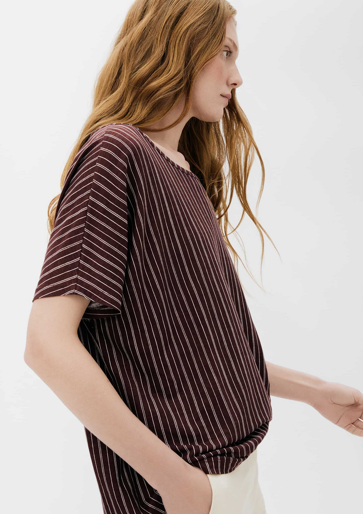 Blusa Vinho Hering Manga Curta Estampada