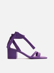 SANDÁLIA ROXA AREZZO SALTO BLOCO LACE UP