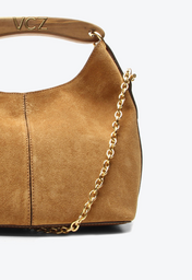 Bolsa Hobo Lívia Média Caramelo Camurça | ZZ MALL