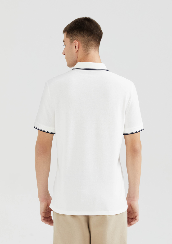 Camisa Polo Básica Branca Hering Manga Curta Em Piquet