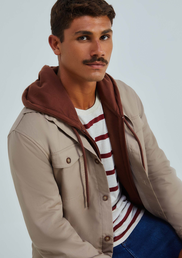 Jaqueta Marrom Hering Básica Masculina Em Moletom Peluciado