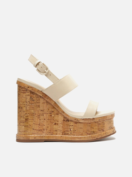 Sandália Plataforma Natural Arezzo Tiras Off-White