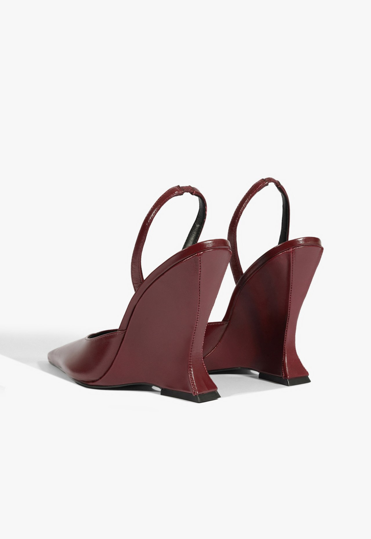 Slingback Couro Vermelho