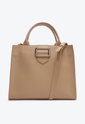 Bolsa Tote Nude Anacapri Média Detalhe Fivela