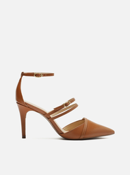 Scarpin Marrom Arezzo Salto Fino Fivela