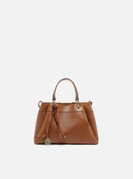 Bolsa Tote Marrom Giorno Média Charm Medalha