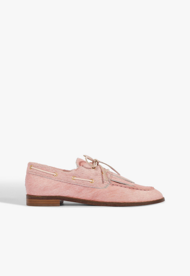 Mocassim Camurça Laço Rosa | ZZ MALL