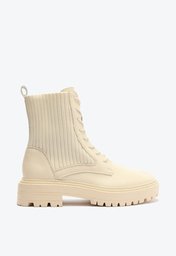 Coturno Off-white Anacapri Cano Médio Detalhe Knit