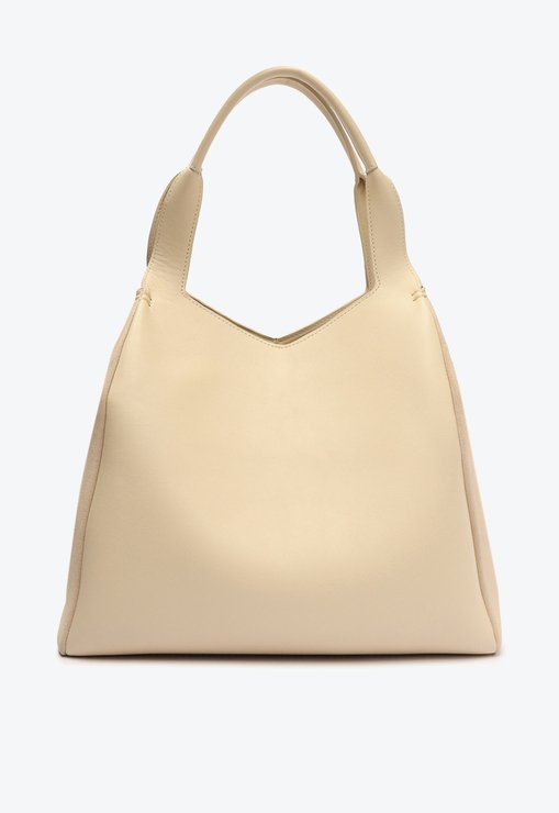 Bolsa Shopping Clea Couro Bege
