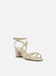 Sandália Off-white Arezzo Salto Bloco Couro