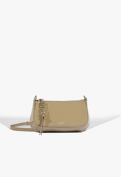 Bolsa Tiracolo Mini Tina Verniz Bege