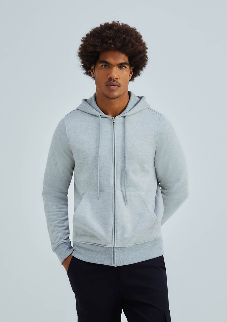 Jaqueta Cinza Hering Básica Masculina Regular Em Moletom Peluciado