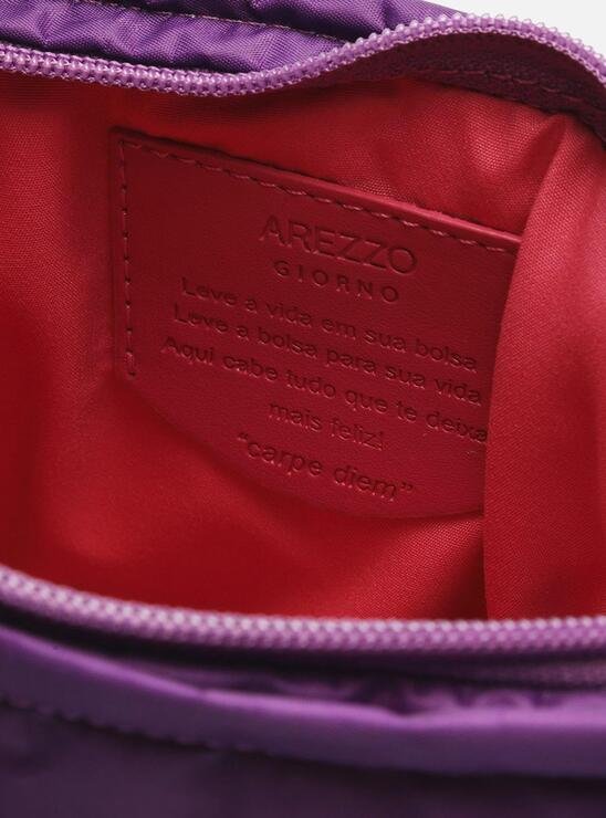 BOLSA ROXA AREZZO PEQUENA DE NYLON
