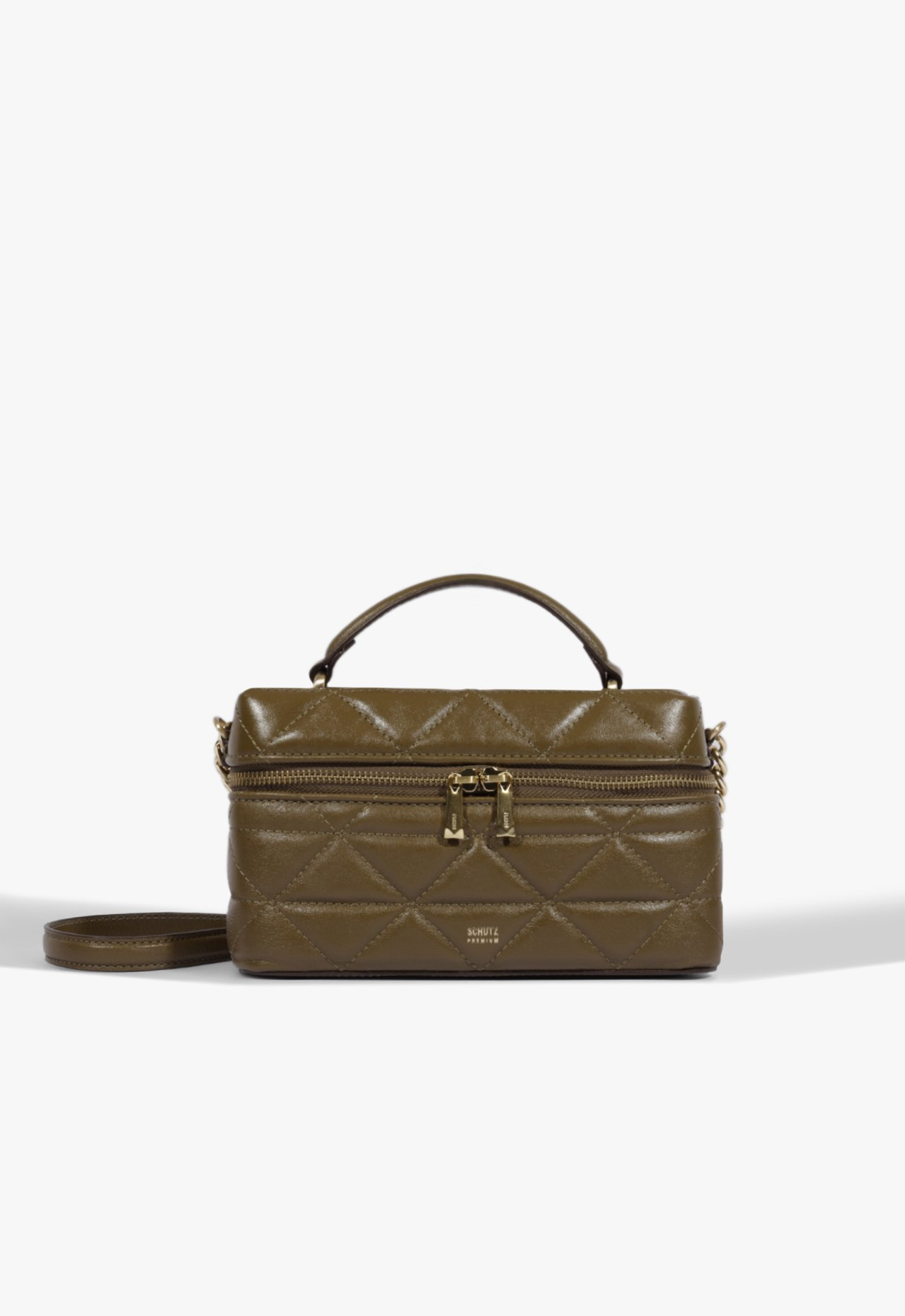 sdvtp-012 セル　美品 Bolsa Satchel Vanity Média Couro Verde | ZZ MALL