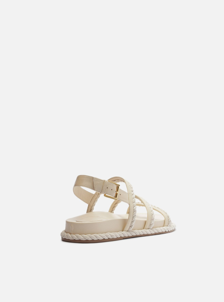 Sandália Papete Off-White Tiras Trançadas