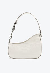 Bolsa Branca Schutz Média Baguette S-mmetric Couro Croco