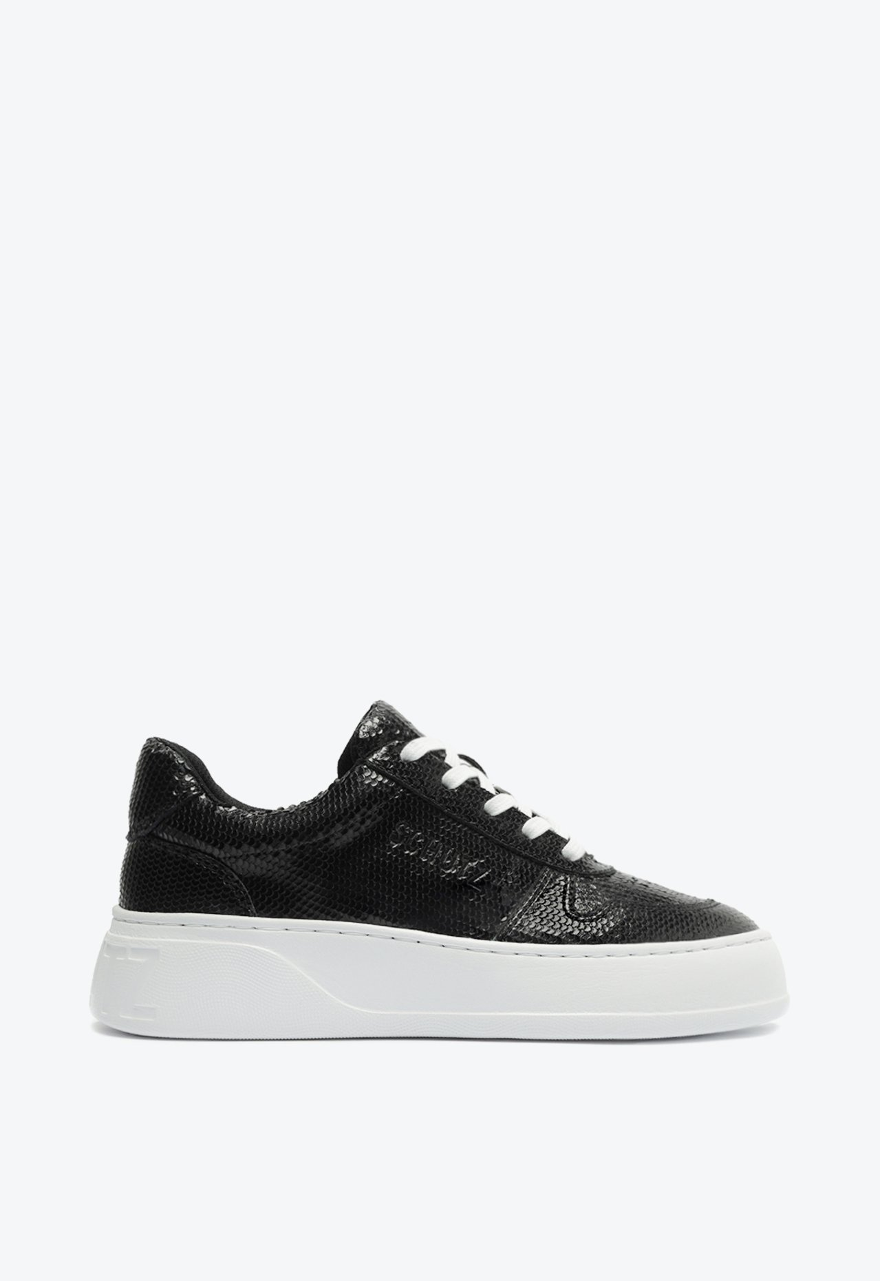 Tênis Flatform Preto Schutz Couro | ZZ MALL