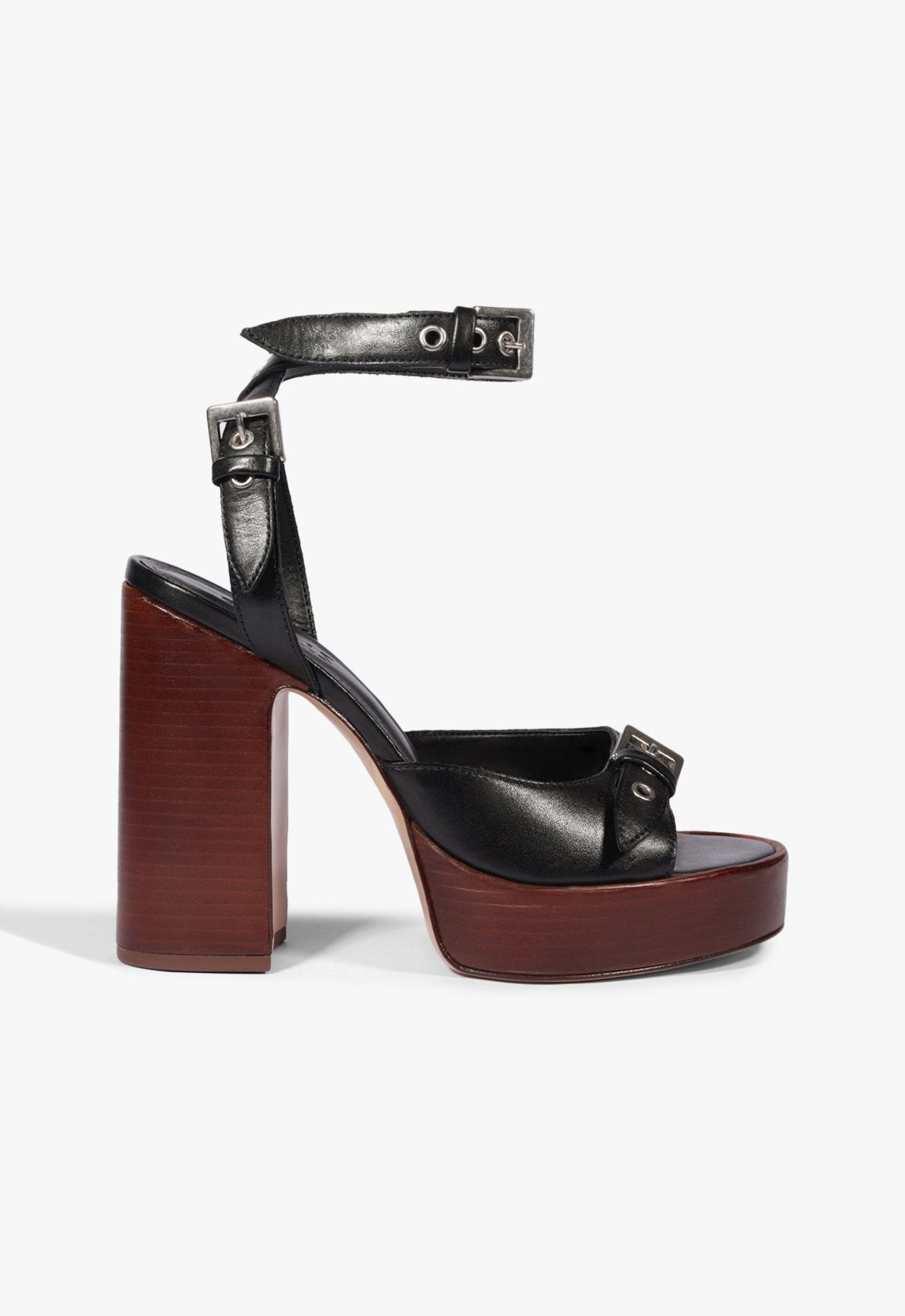 Sandália Schutz Couro Fivela Preta | ZZ MALL