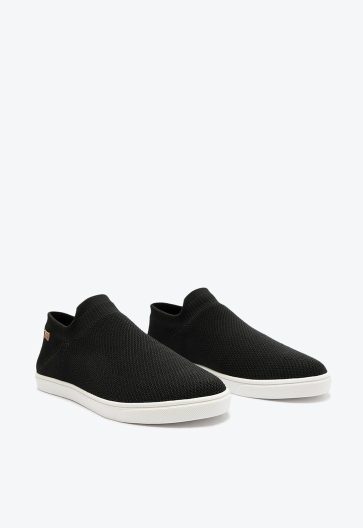 Tênis Slip On Preto Anacapri Knit Mono