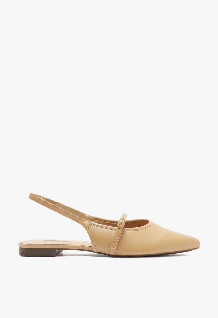 Sapatilha Bege Anacapri Slingback Bico Fino