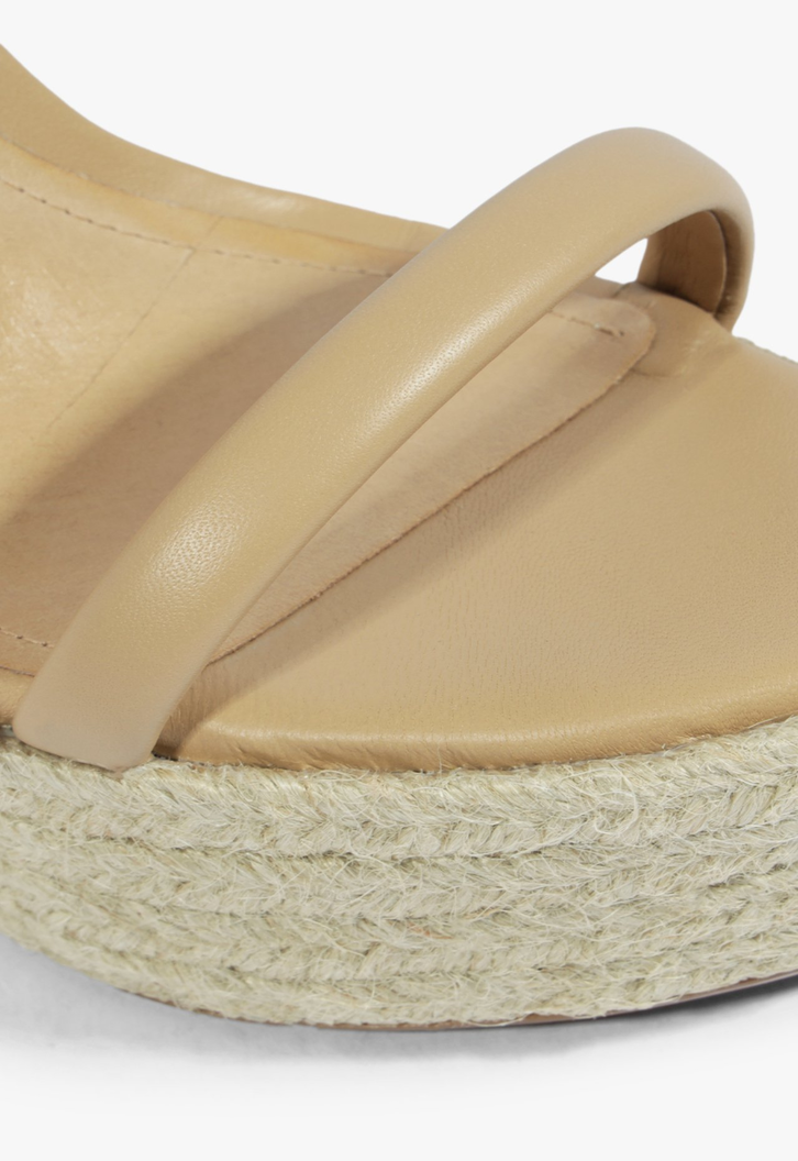 Sandália Espadrille Anabela Bege