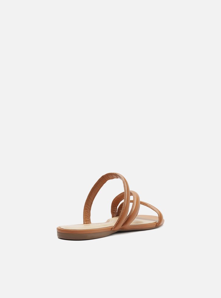 Rasteira Marrom Tiras Duplas