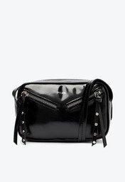 Bolsa Tiracolo Média Fecho Duplo Zíper Preta