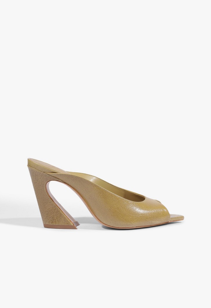 Mule Schutz Lexi Block Couro Verde | ZZ MALL