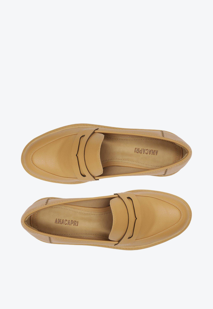 Mocassim Flatform Nude Anacapri Minimalista
