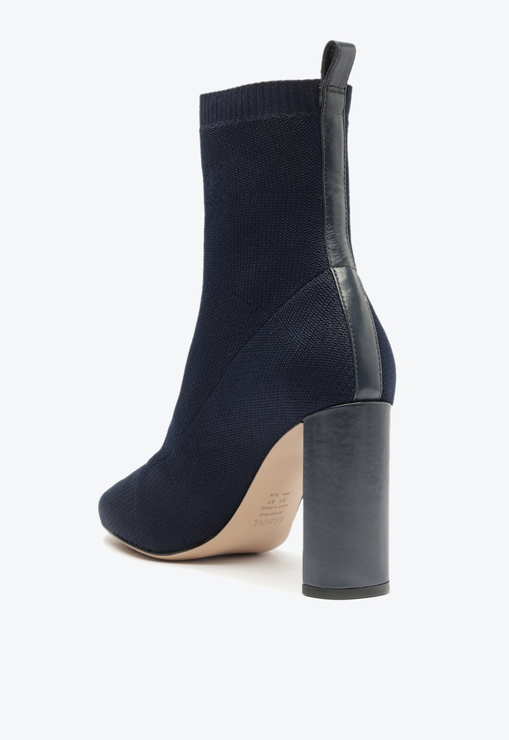 Bota Knit Salto Alto Azul