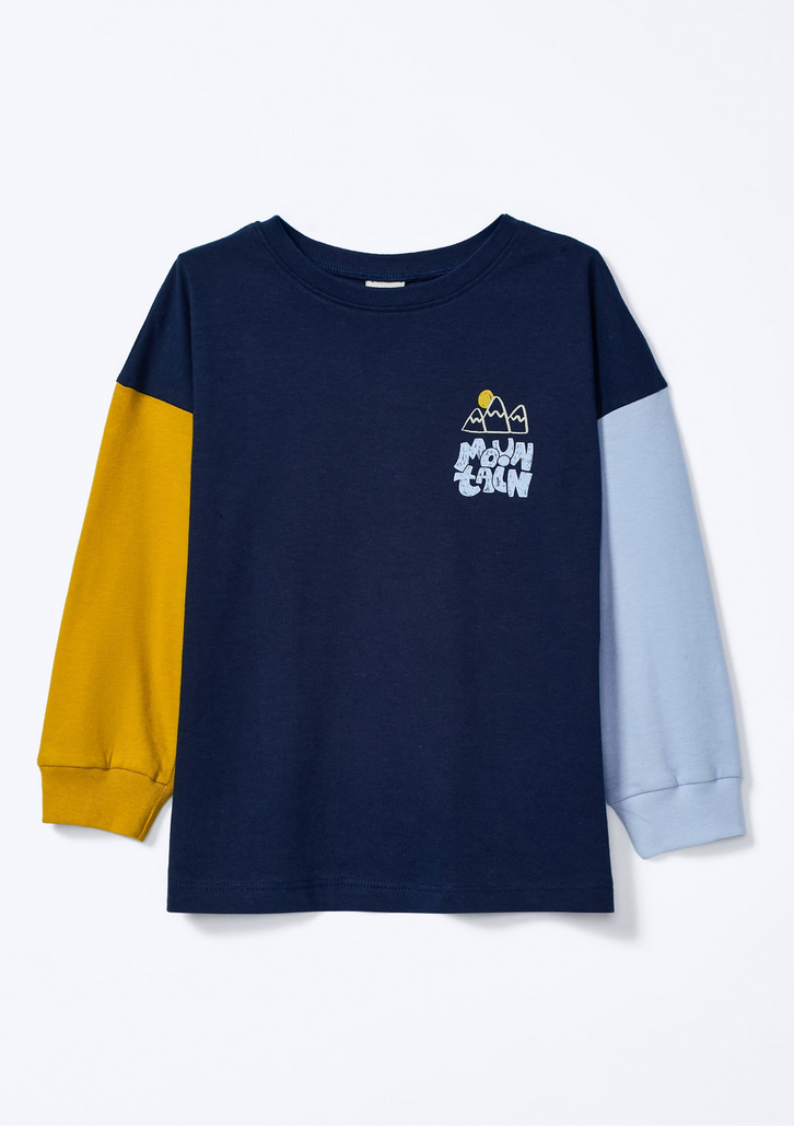 Blusa Azul Hering Kids Infantil Menino Decote Redondo Estampada