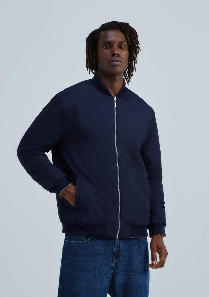 Jaqueta Bege Hering Bomber Dupla Face Matelassê | ZZ MALL