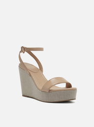 Sandália Plataforma Nude Arezzo Tiras Cassis