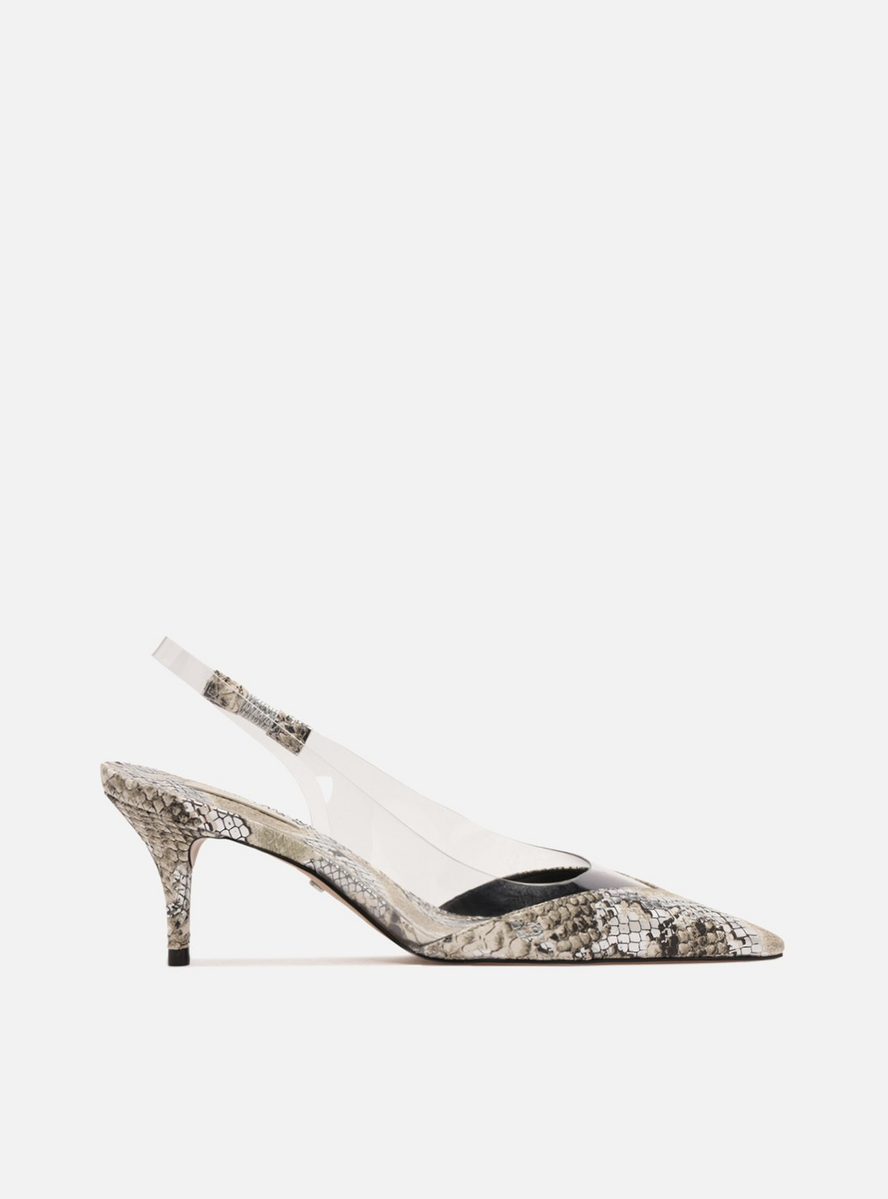 Scarpin Cinza Vinil Salto Baixo | ZZ MALL