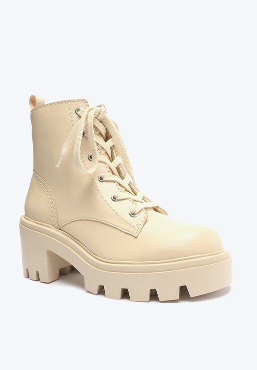 BOTA COTURNO BRANCA SCHUTZ SALTO MÉDIO COURO