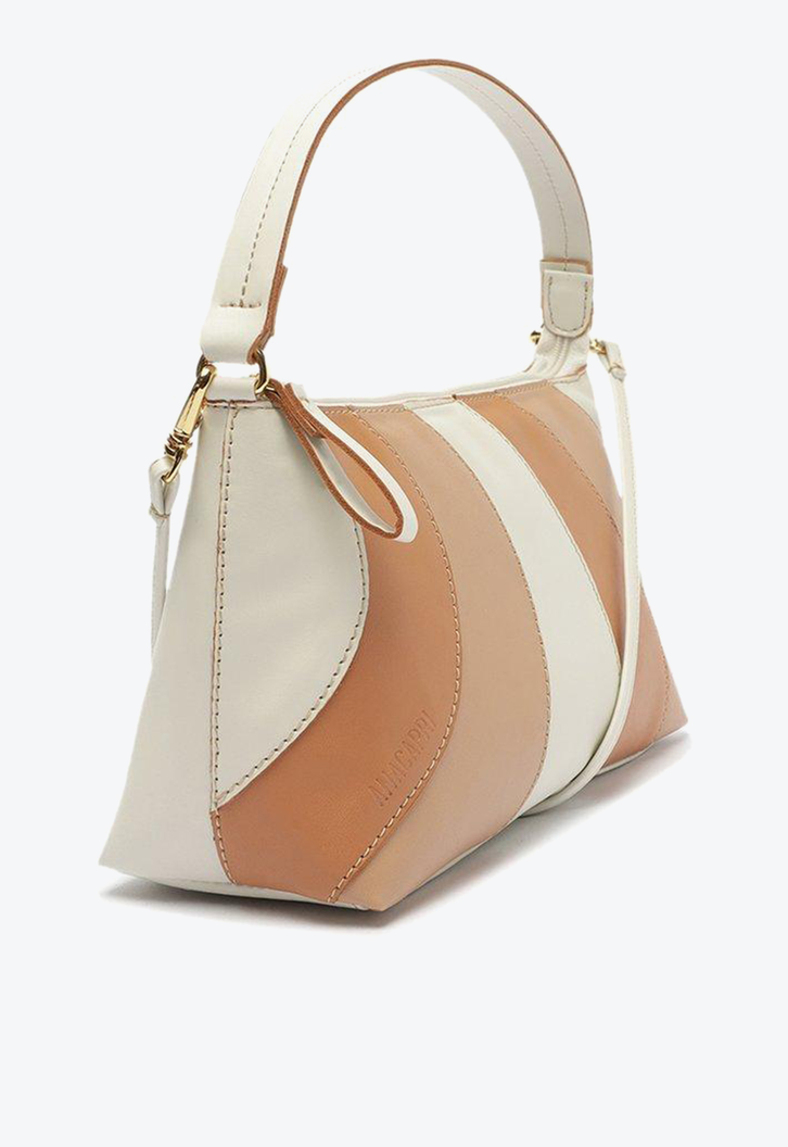 Bolsa Crossbody Nude Anacapri Baguete Detalhe Rosado Média