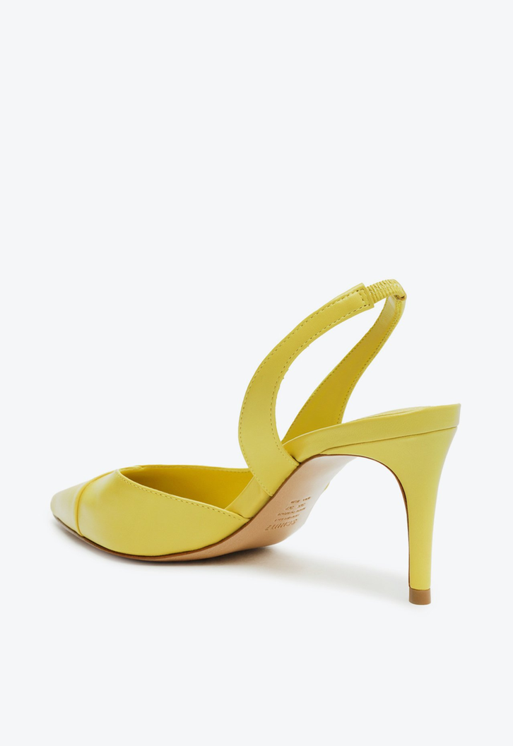 Sapato Scarpin Amarelo Schutz Couro