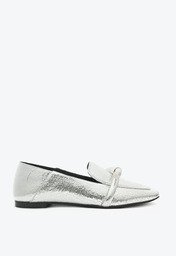 Sapato Mocassim Prateado Schutz Croco