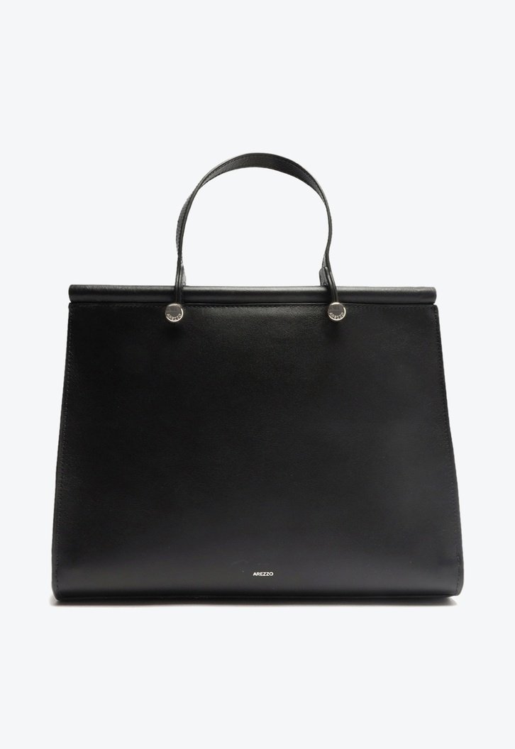 Bolsa Shopping Preta Arezzo Couro Hailey Grande