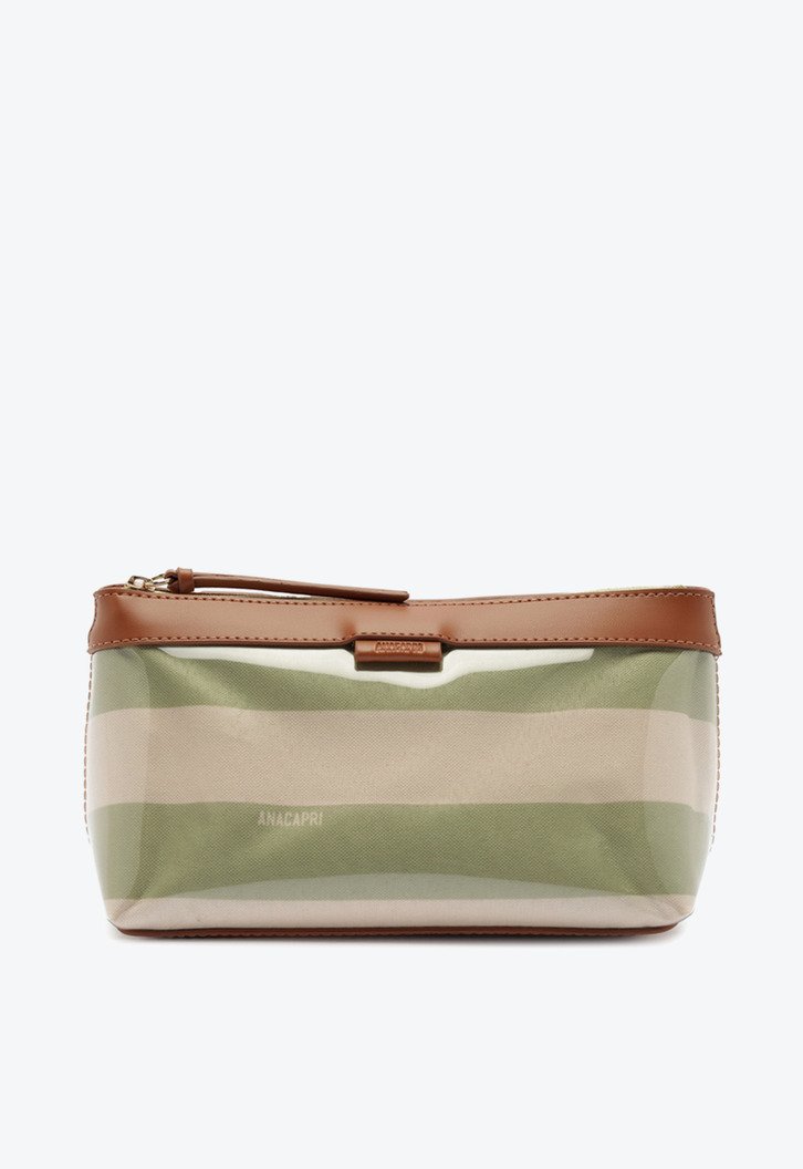 Necessaire Anacapri Média Listras Vinil Verde