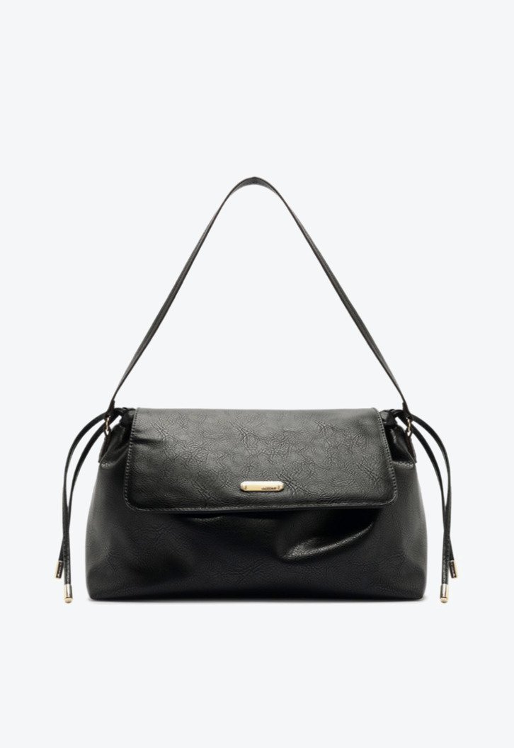 Bolsa Tiracolo Média com Tampa Preta