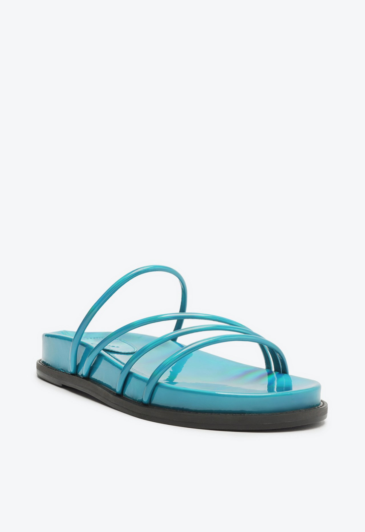 Sandalia Papete Holografica Azul