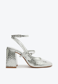 Sapato Prata Schutz Boneca Dorothy Lace Salto Bloco | ZZ MALL