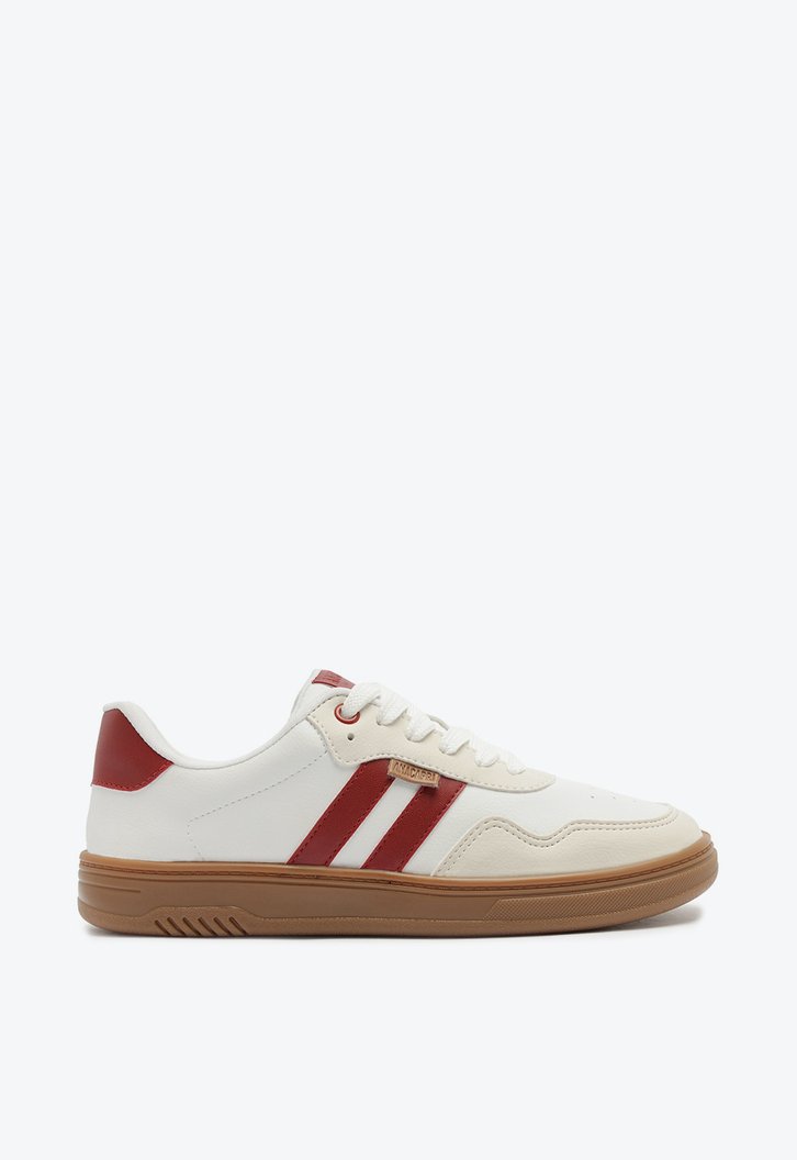 Tênis Listra Dupla Branco e Vermelho