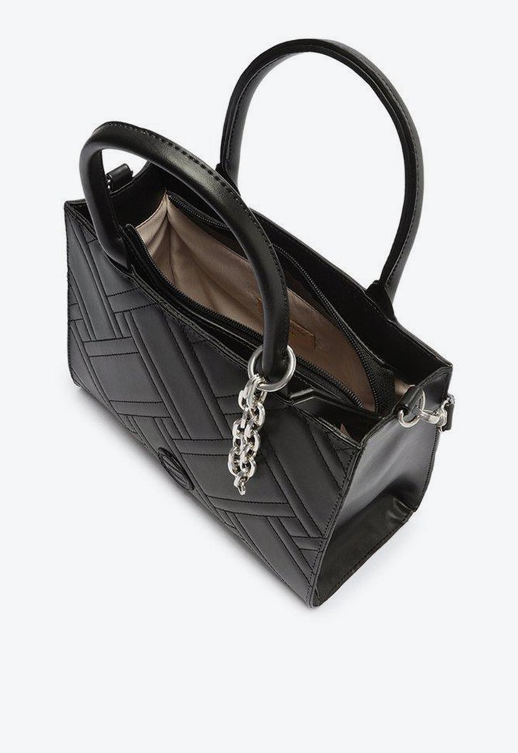 Bolsa Tote Preta Correntes Média