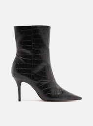 Bota Preta Arezzo Croco Cano Médio Salto Fino