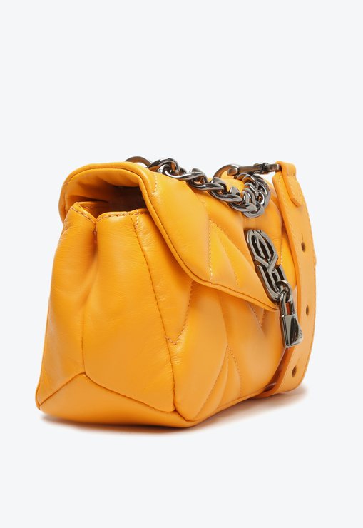BOLSA TIRACOLO LARANJA SCHUTZ COURO MATELASSÊ SS LOKS
